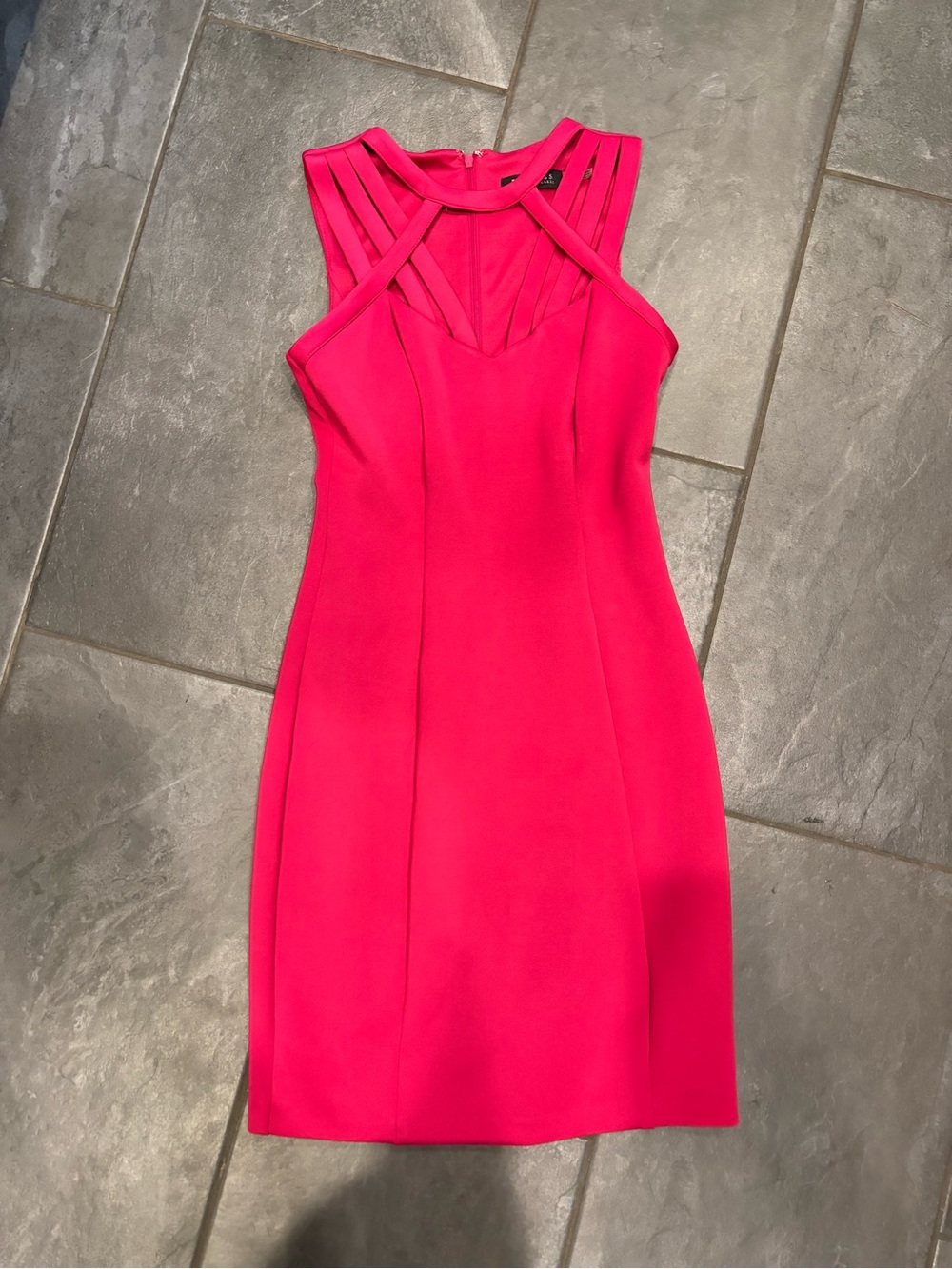 GUESS Sleeveless Hot Pink Bodycon Dress with Strappy Neckline size 4